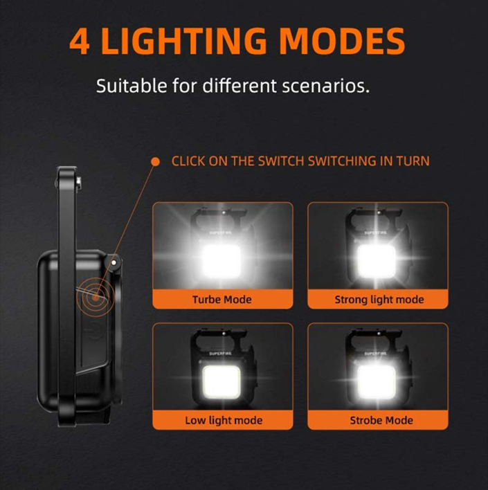 Фонарик мини универсальный аккумуляторный MX16 SuperFire 600 Lumen IP44, фото №4