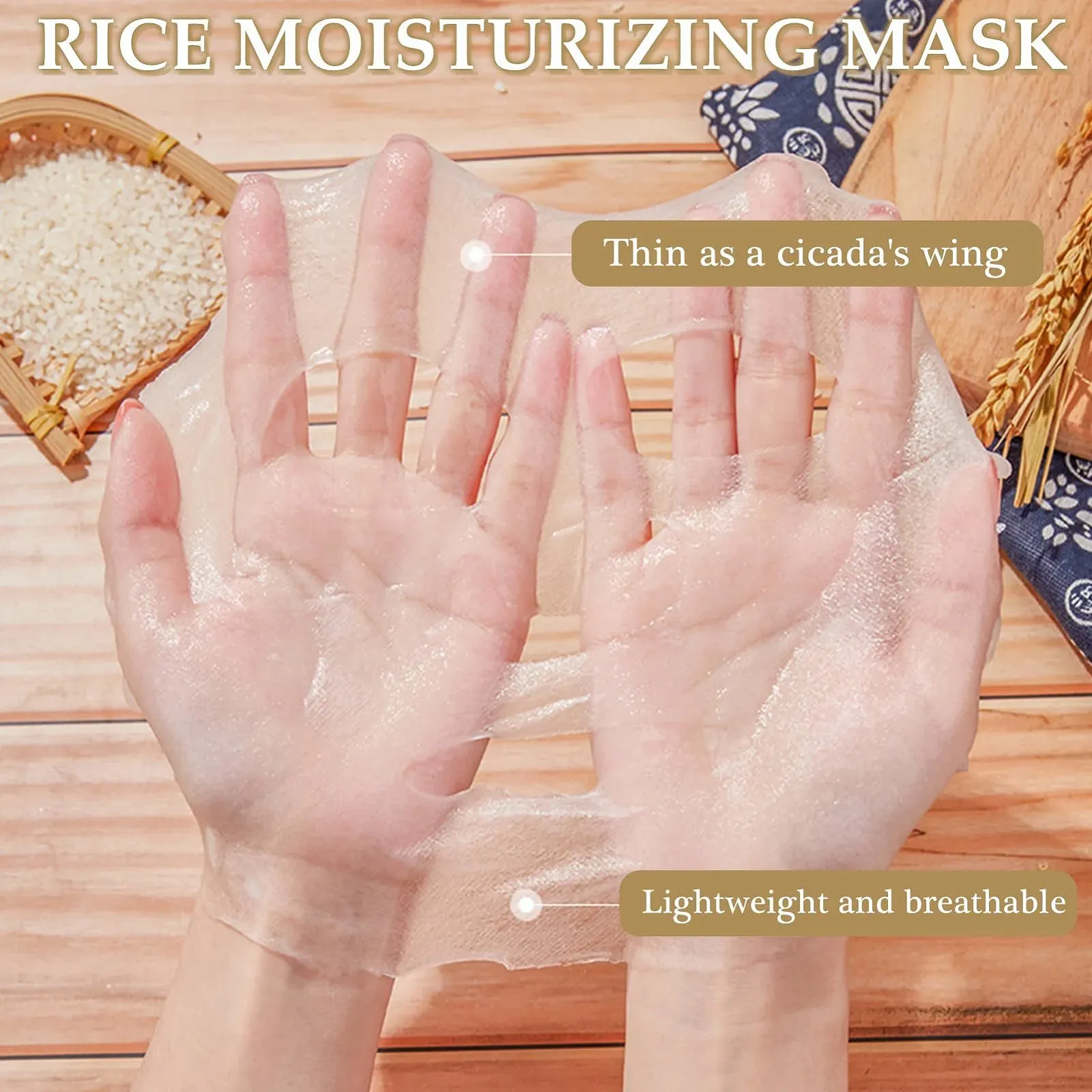 Маска для лица Рисовая, 10 шт, корейские рисовые экстракты, увлажняющая, для увлажнения, очищения и осветления, фото №7 Маска для лица Рисовая, 10 шт, корейские рисовые экстракты, увлажняющая, для увлажнения, очищения и осветления, фото №7
