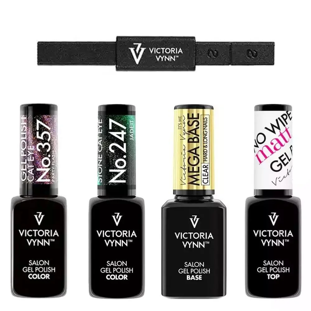 Набор для ногтей Cat Eye & Matte Victoria Vynn: Гель-лак, Магниты для декорирования, Базовое и Верхнее покрытие, фото №1 Набор для ногтей Cat Eye & Matte Victoria Vynn: Гель-лак, Магниты для декорирования, Базовое и Верхнее покрытие, фото №1
