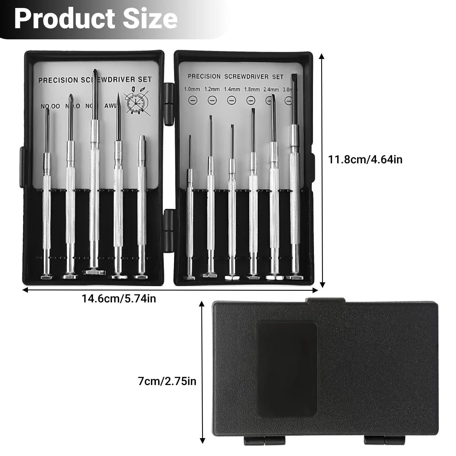 Набір прецизійних викруток 11 в 1 для ремонту годинників та окулярів, фото №2