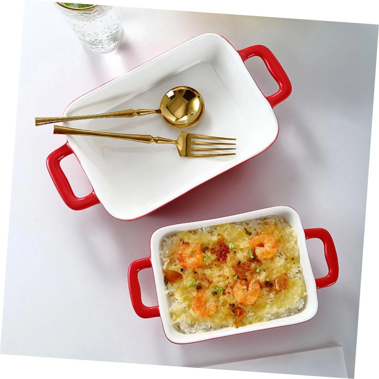 Форма для запекания Zerodeko керамическая с двумя ручками прямоугольная термостойкая, фото №5