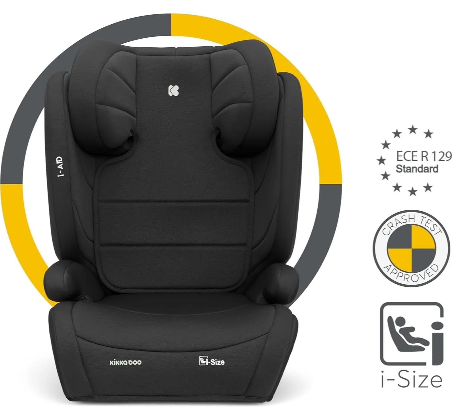 Дитяче автокрісло KikkaBoo i-AID i-Size / 100-150 см / Чорне, фото №2 Дитяче автокрісло KikkaBoo i-AID i-Size / 100-150 см / Чорне, фото №2