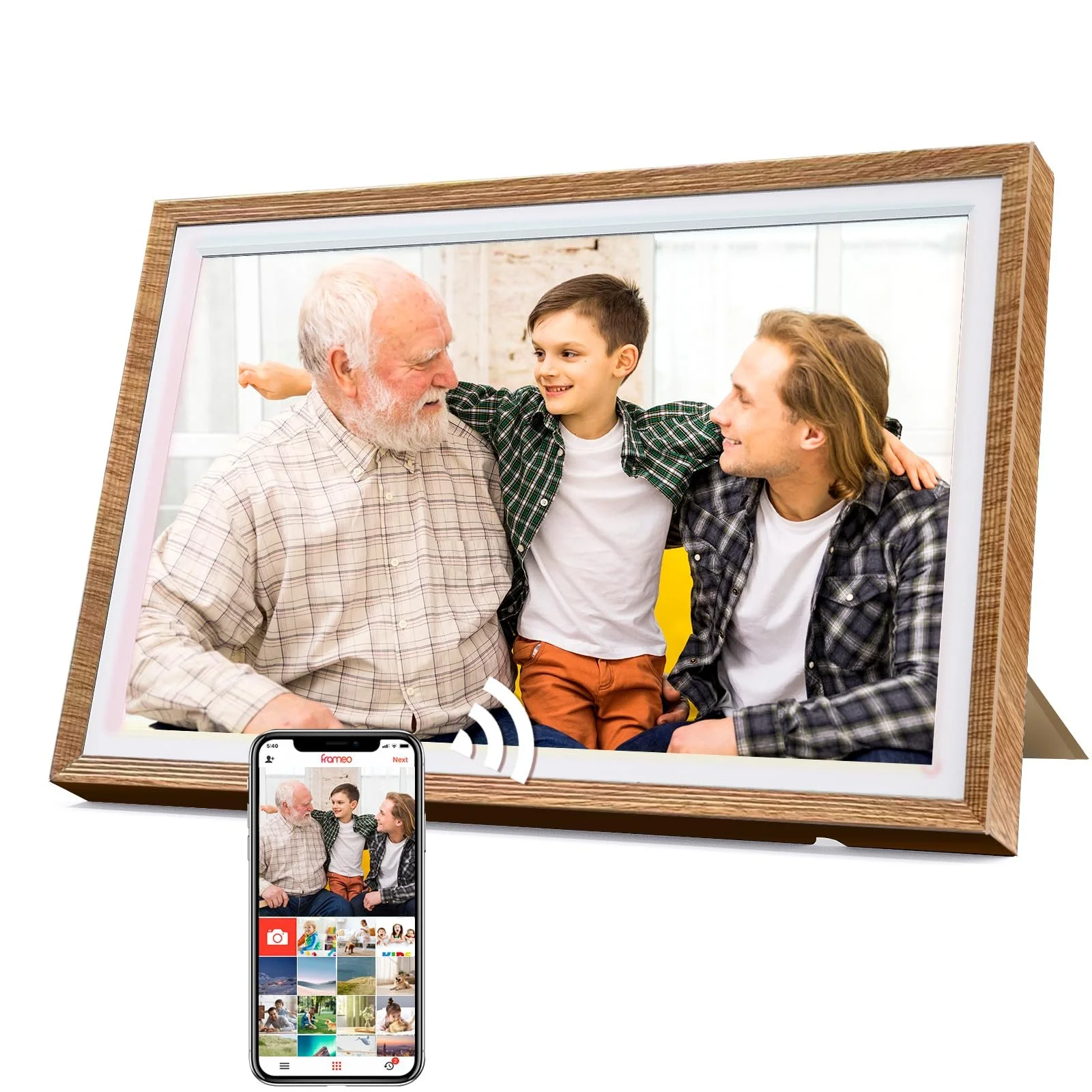Цифровая фоторамка 10.1 дюйма WiFi Touchscreen 32 ГБ HD 1280 x 800 IPS Махагон, фото №1