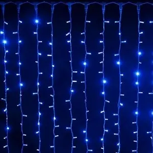 Гірлянда 240LED Водоспад Blue 8 режимів 2*2метра, прозора ізоляція BOX - Фото 1