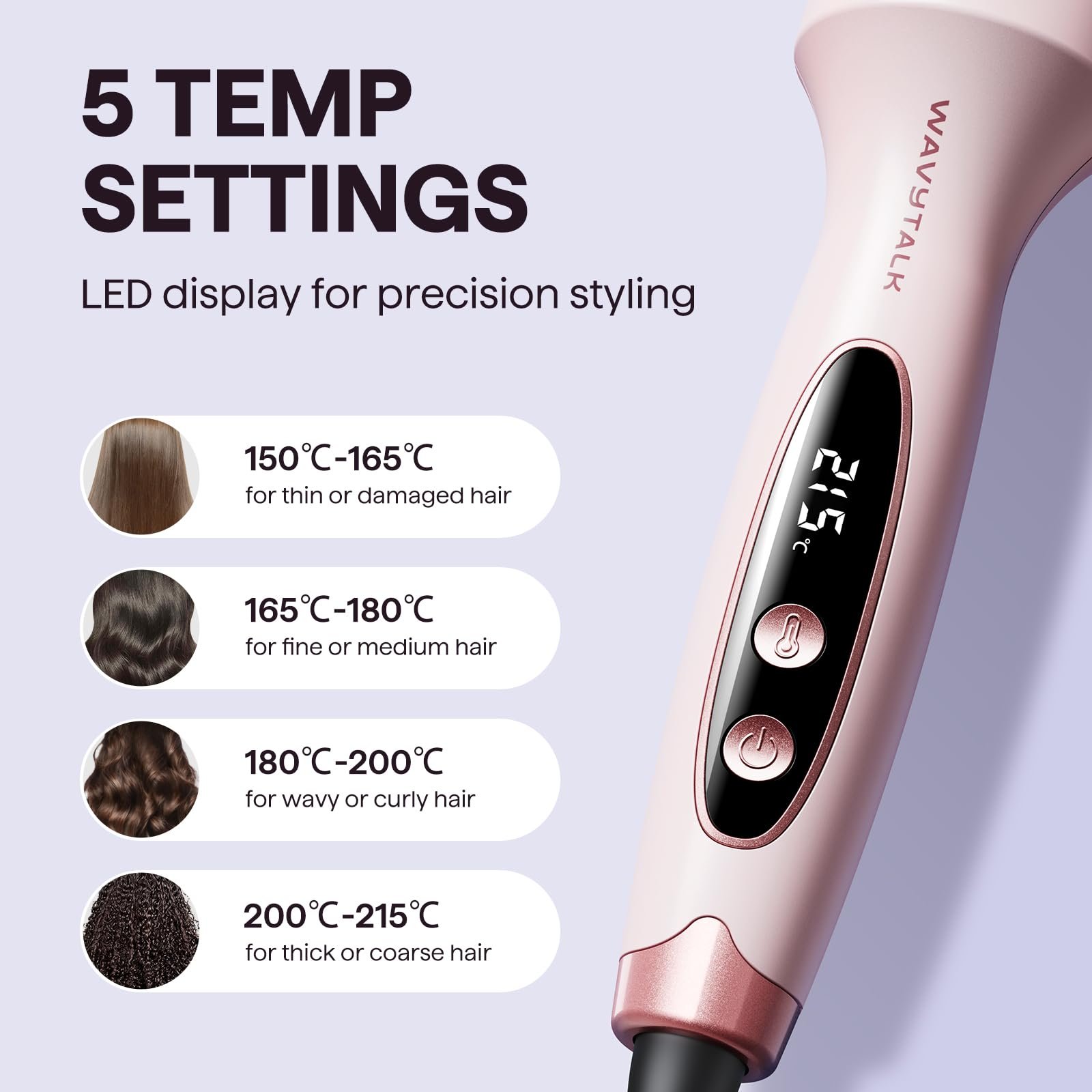 Термощітка Wavytalk Blowout Boost Ionic 38 мм Sakura Pink, фото №7 Термощітка Wavytalk Blowout Boost Ionic 38 мм Sakura Pink, фото №7