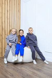 Костюм over с капюшоном от 104 до 140 р Тринитка с начесом synthetic.ua - Фото 1