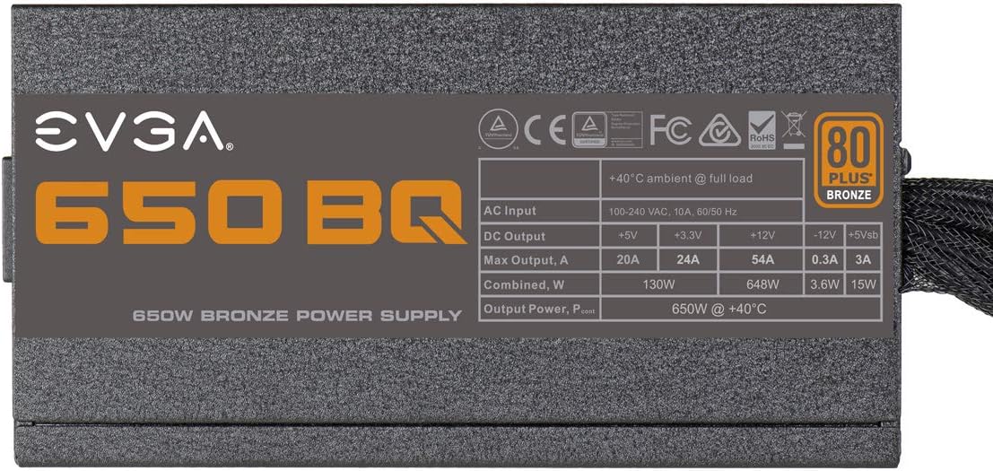 Блок живлення для ПК EVGA 650 BQ 80 PLUS BRONZE Black , фото №6