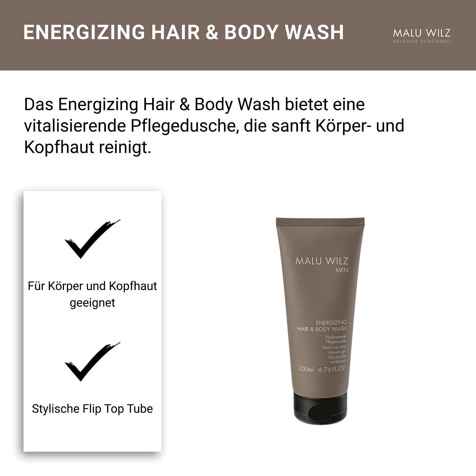 Гель для душу та шампунь Malu Wilz Energizing 200 мл, фото №5