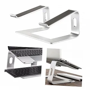 Подставка для ноутбука алюминиевая NUOBESTY с вентиляционным отверстием для охлаждения для дома офиса Нескользящие накладки Легкая Прочная - Фото 1