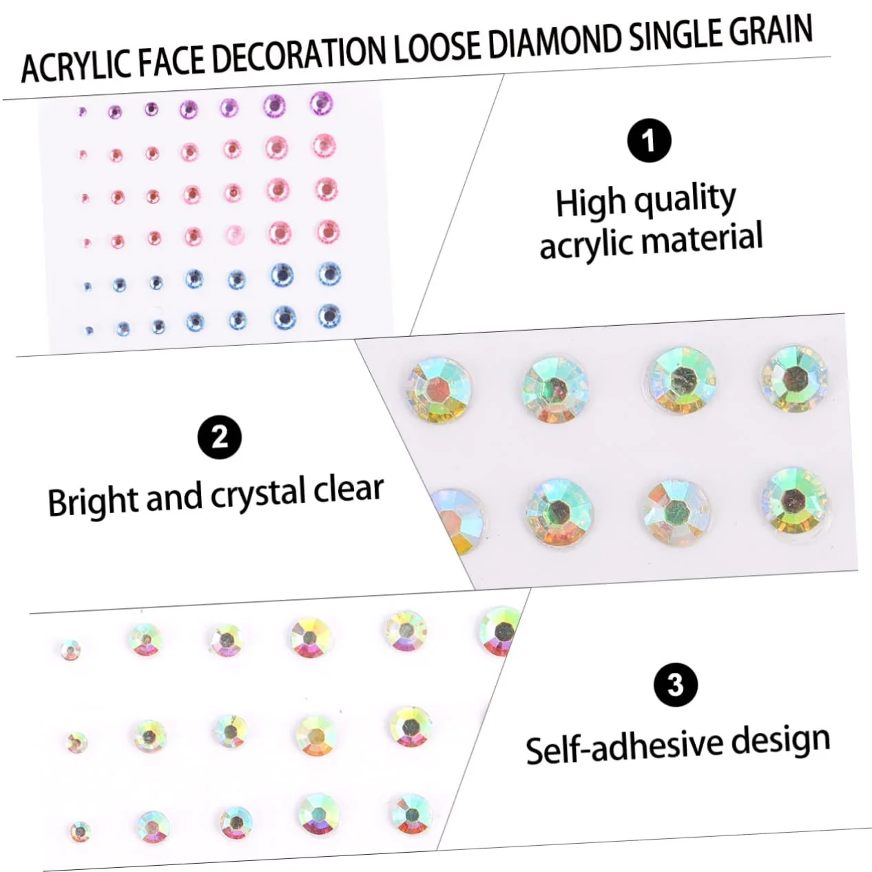Стрази Самоклеючі NUOBESTY 18 аркушів Різні форми та кольори, фото №7