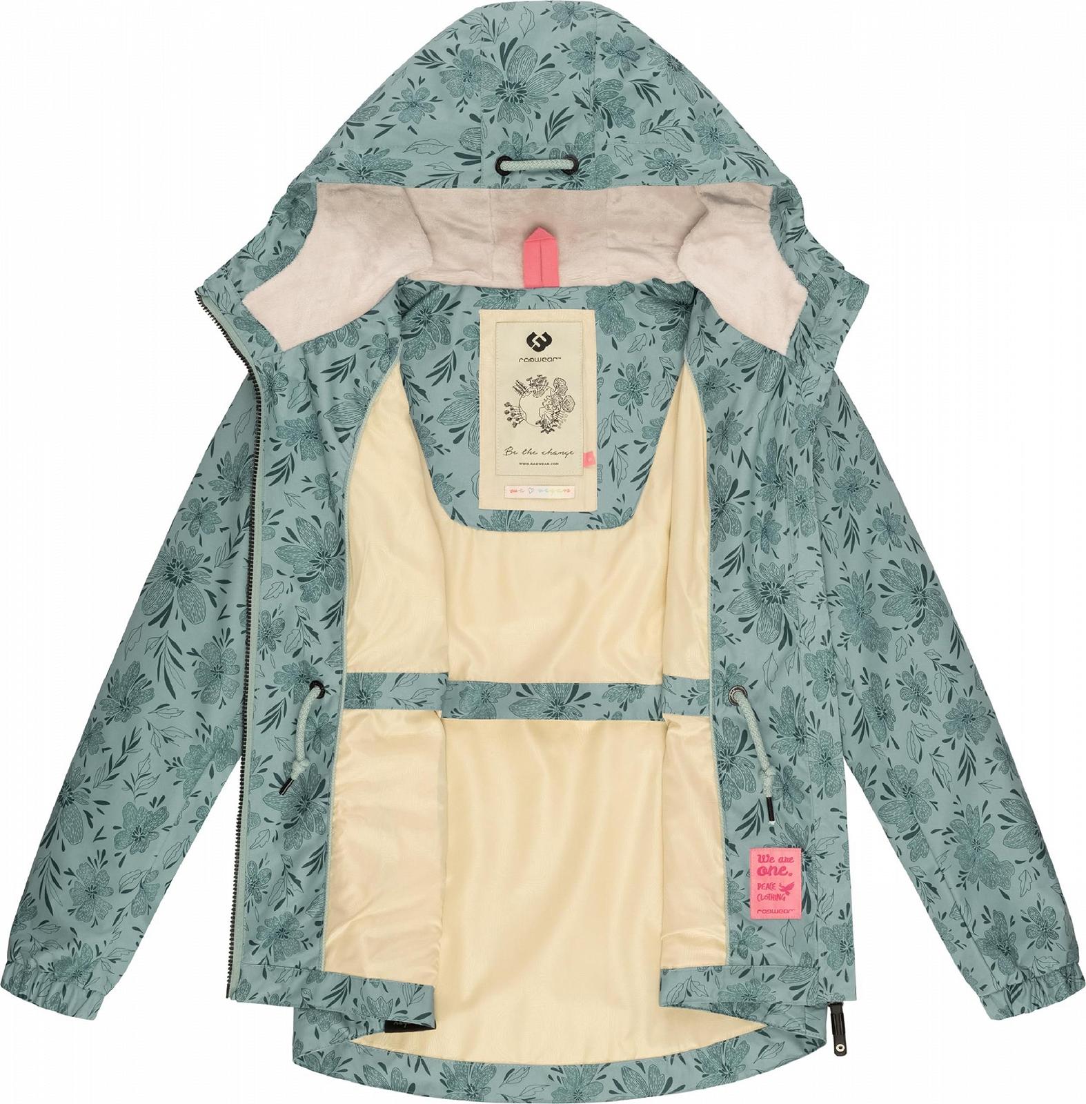Легкая женская переходная куртка Ragwear Dankka Spring YOUMODO Водонепроницаемая куртка для активного отдыха с цветочным принтом и капюшоном, фото №5