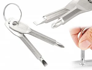 Викрутка KAPSING Mini, Багатофункціональна викрутка-брелок, Набір з 2 портативних Phillips і плоскої викрутки (1 набір) - Фото 1