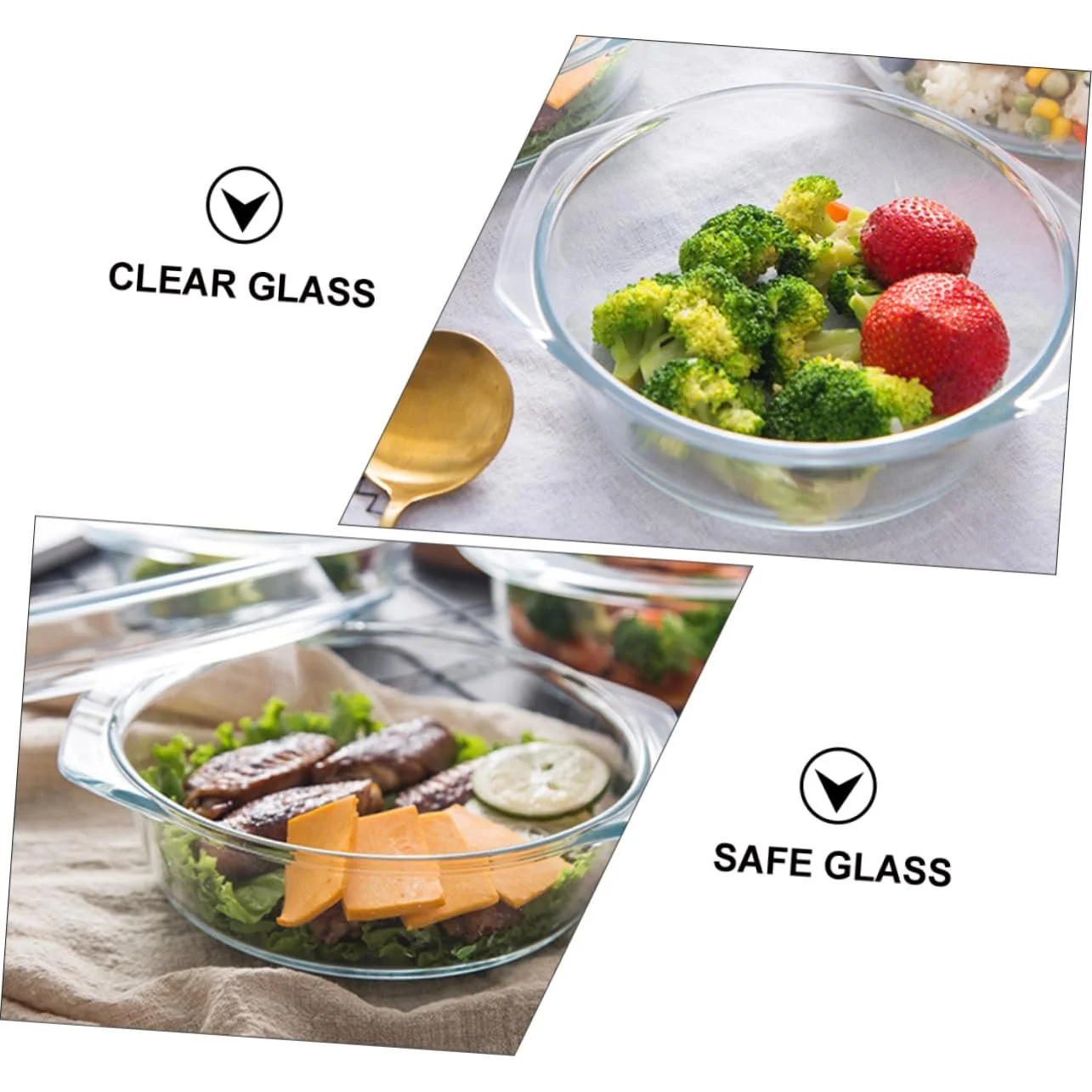 Форма для запекания из загартованного стекла круглая термостойкая прозрачная, фото №9