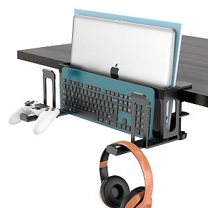 Подставка для ноутбука ROLIZOE 6 в 1, регулируемая, без сверления, двойной слой, стальная, вертикальная, полка для крепления, органайзер для ноутбука, геймпадов - Фото 1