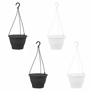 Подвесные корзины HAC24 Набор 4 шт. 25 см пластик Антрацит и белый - Фото 1