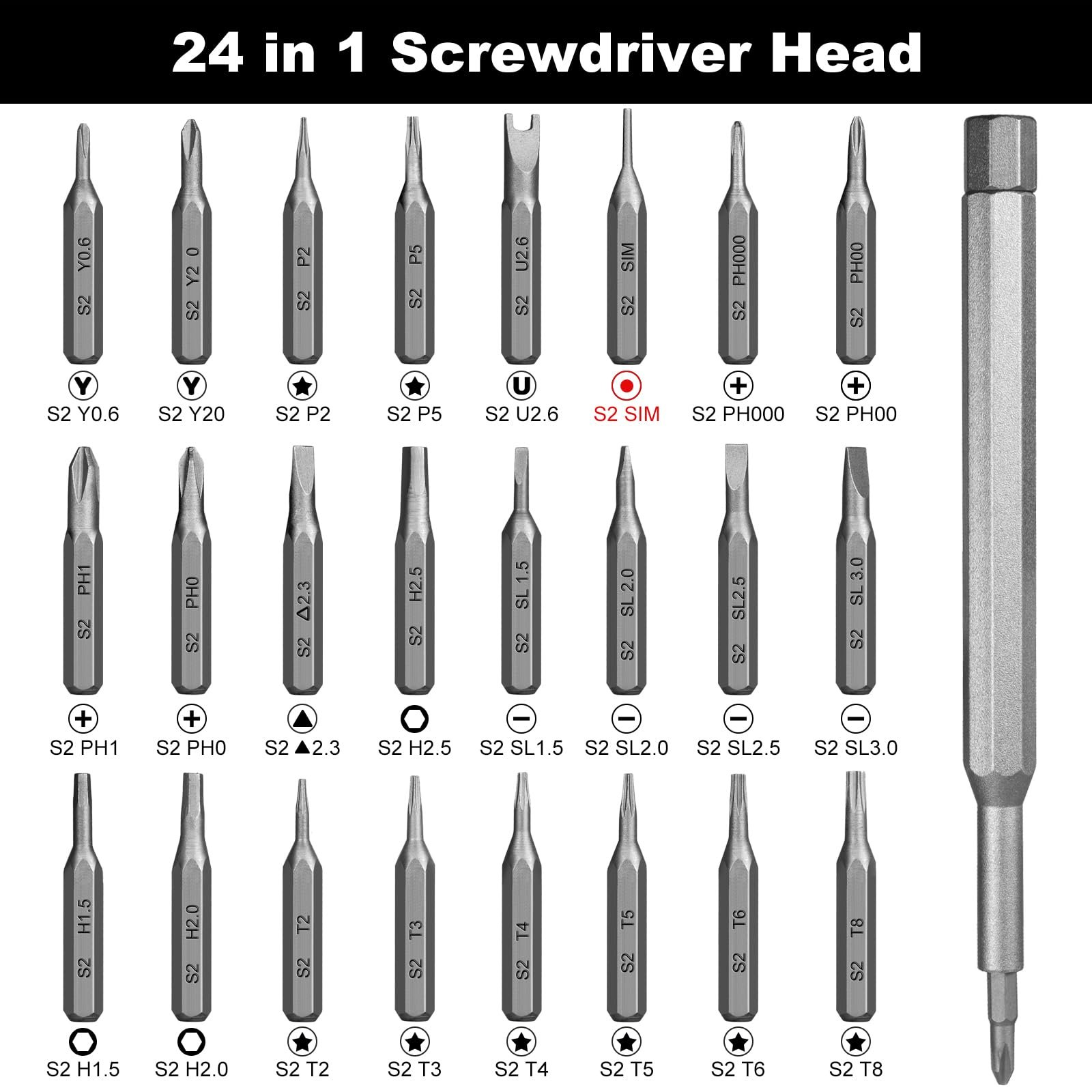 Набор отверток Mini 9 аксессуаров с прецизионными отвертками Torx T5 T6 T8 T9 T10, фото №3