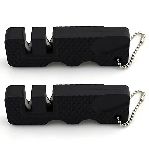 Міні-точило для ножів ручне 2 шт. портативне чорне - Фото 1