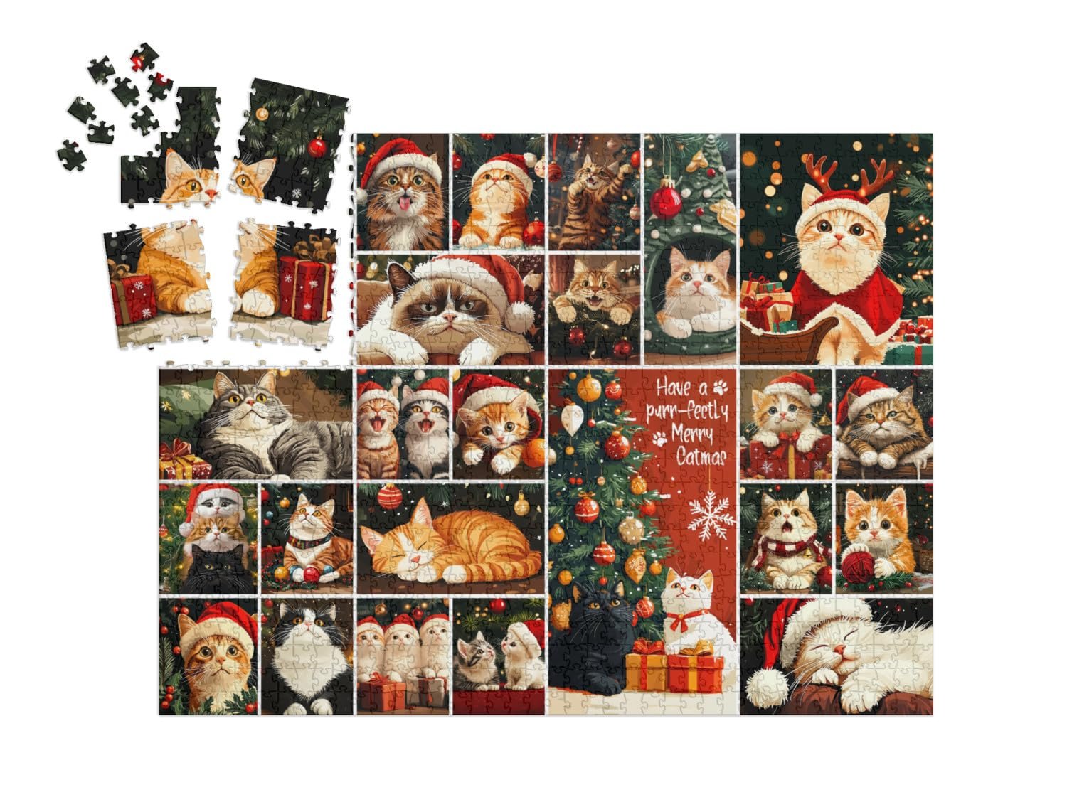 Пазл Адвент-календарь puzzleYOU "All Cats Love Christmas" 1000 деталей, фото №2