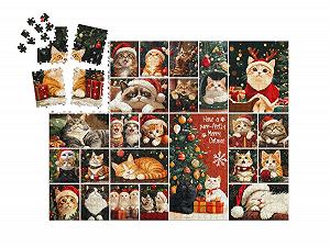 Пазл Адвент-календарь puzzleYOU "All Cats Love Christmas" 1000 деталей synthetic.ua - Фото 1
