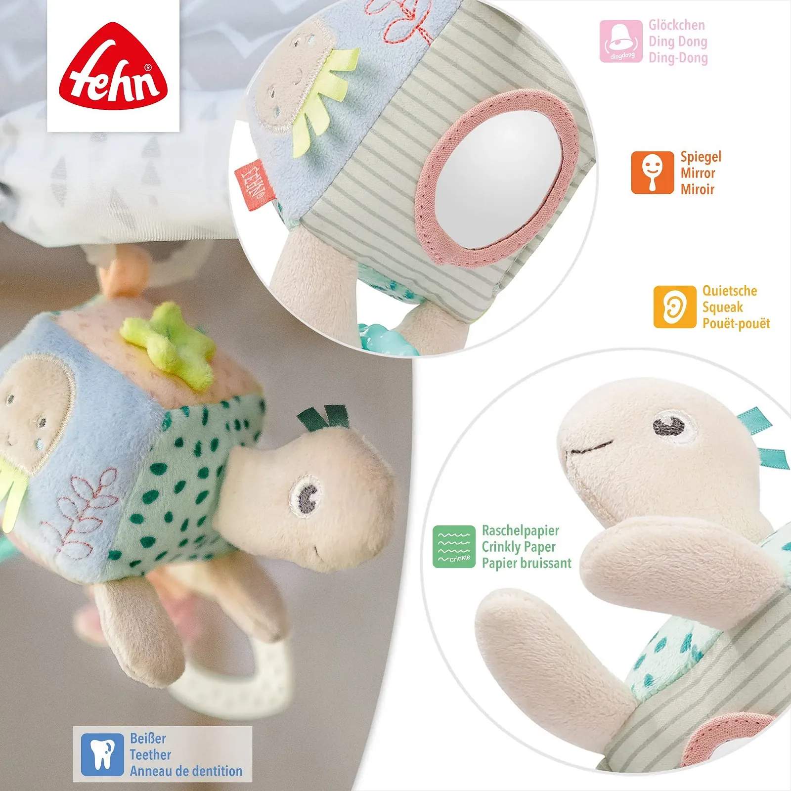 Іграшка Fehn Черепаха 18 см, фото №3 Іграшка Fehn Черепаха 18 см, фото №3