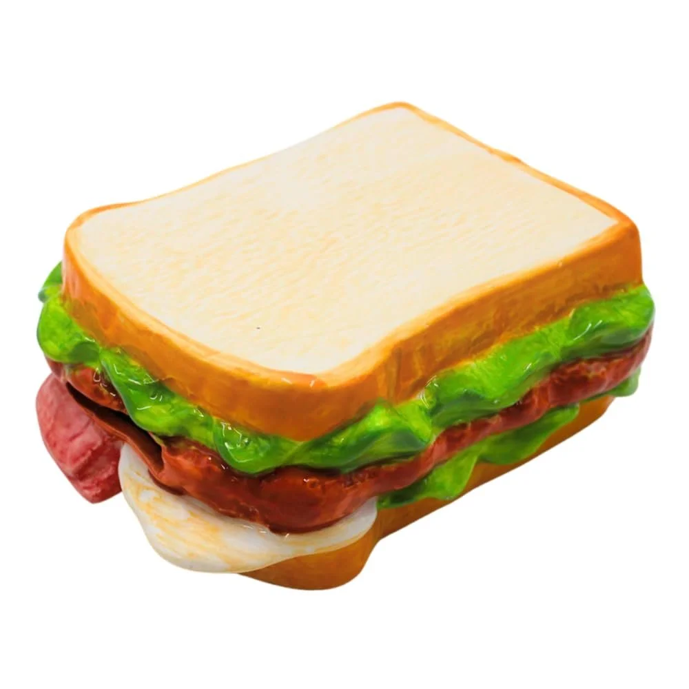 Керамічна скарбничка Dekohelden24 Сендвіч 12 х 6 х 15 см Білий хліб, фото №3