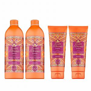 Набір для душу та ванни Tesori d'Oriente Karma Ароматичний крем-гель та крем-піна Лимон, бергамот і кедр - Фото 1