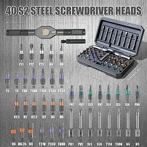 Набір магнітних викруток 42-в-1 з тріскачкою 40 біт Чорний synthetic.ua - Фото 1