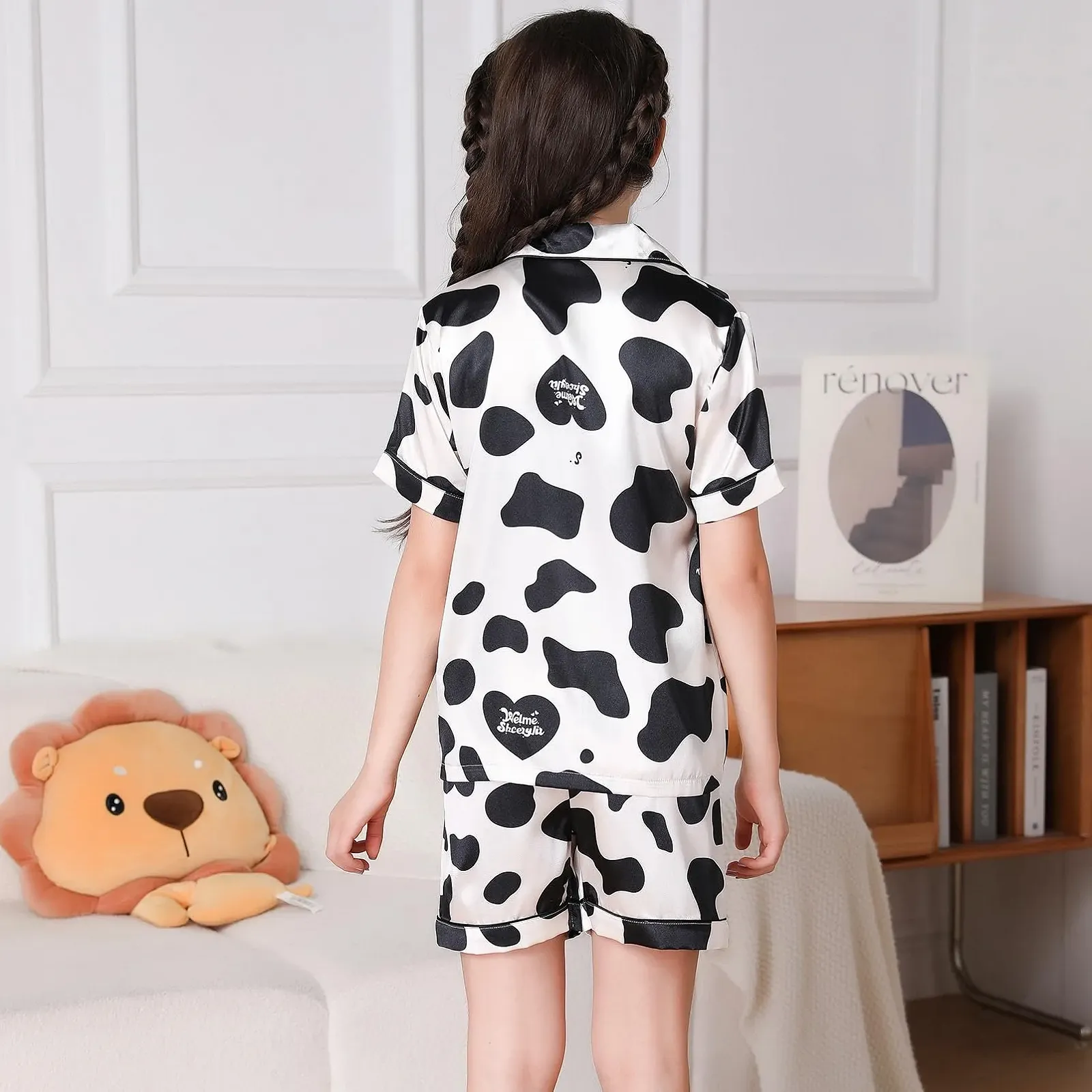 Комплект пижамный RuanMM из 3 предметов Мягкий атласный для девочек, фото №7 Комплект пижамный RuanMM из 3 предметов Мягкий атласный для девочек, фото №7