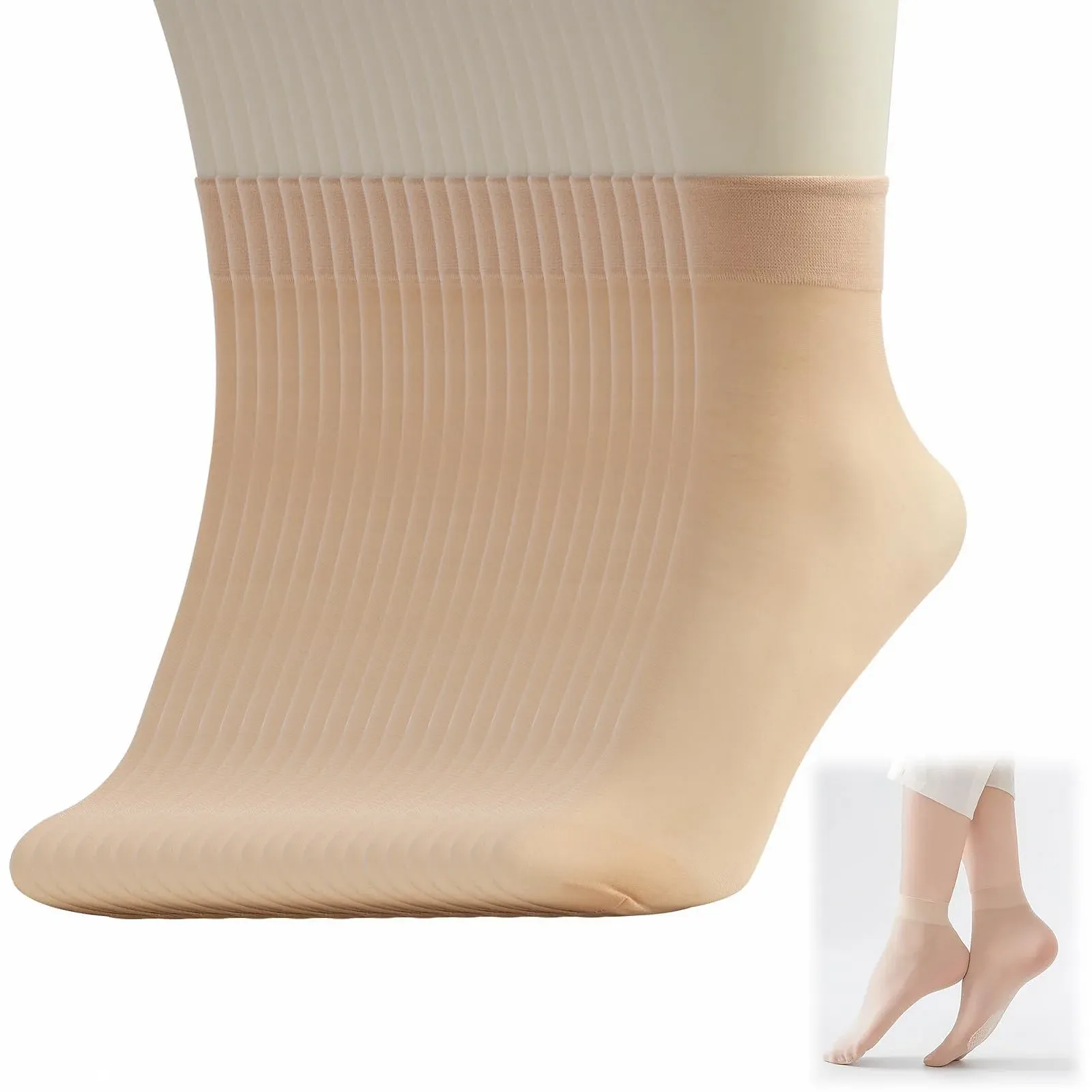 Жіночі нейлонові панчохи, 12 пар, Тонкі, фото №1