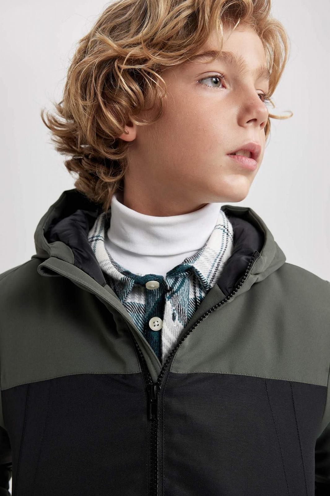 Зимняя куртка DeFacto для мальчиков, стандартный крой, с капюшоном, фото №7