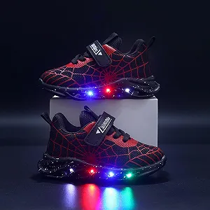 Легкие кроссовки Light shoes для мальчиков, детские LED кроссовки с подсветкой, эффект мигания и застежка на липучке, дышащая легкая подошва из ПВХ, идеально подходят для весны и осени, для помещений и улицы synthetic.ua - Фото 1
