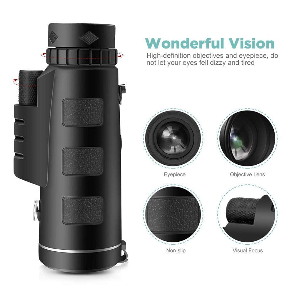 Монокуляр BAK4 Ultra Ultra Clear Optical Prism 40x60 Монокуляр Водонепроникний Чорний, фото №4