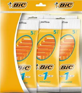Одноразовая бритва BiC 1 Sensitive с одним лезвием 5 упаковок по 5 штук - Фото 1