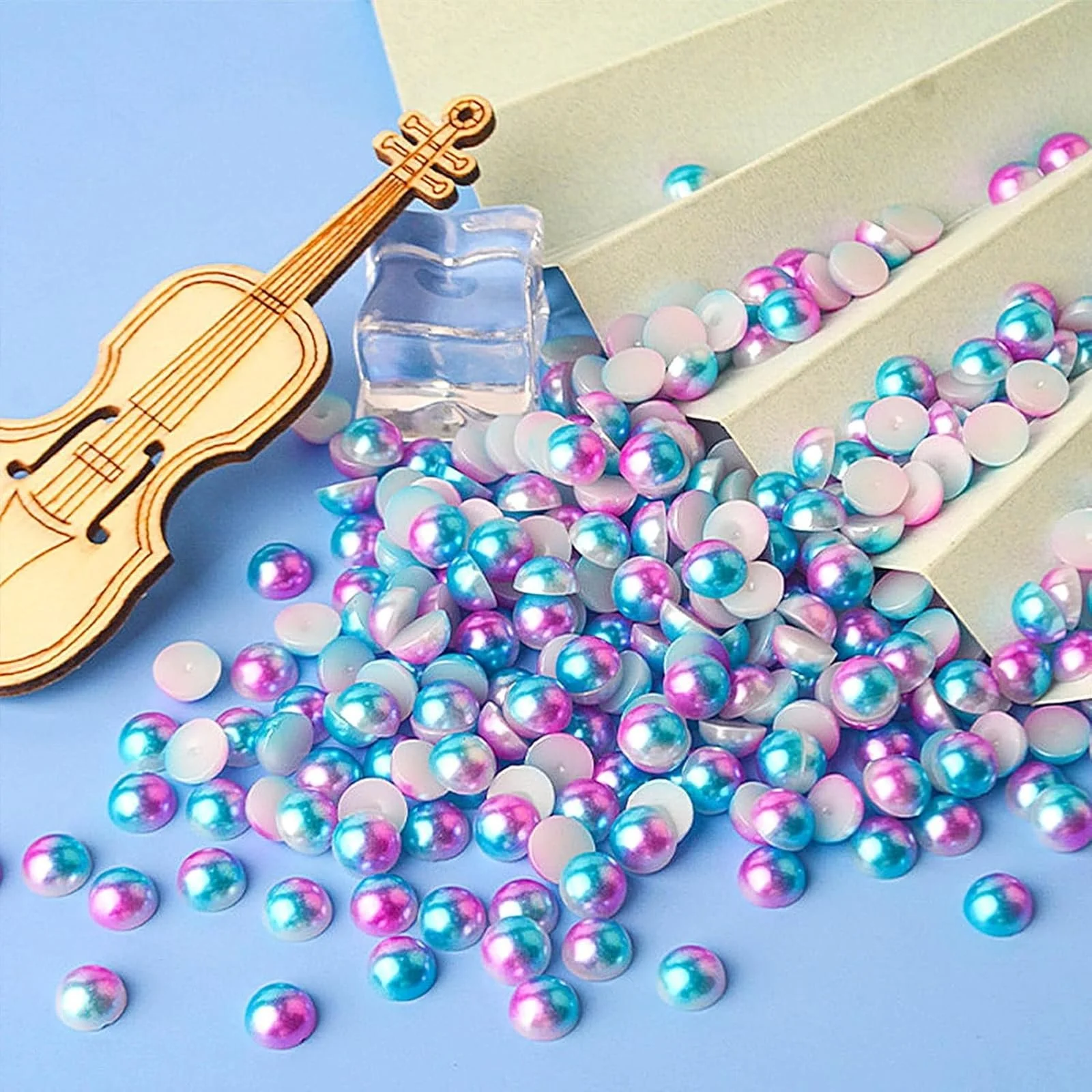 Набор блестящих камней, 93 г Смесь полубусин и блестящих камней с пинцетом и ручкой для рукоделия, 2 мм 10 мм с ручкой и пинцетом, Стразы для одежды, обуви, DIY (Сине-фиолетовый), фото №5