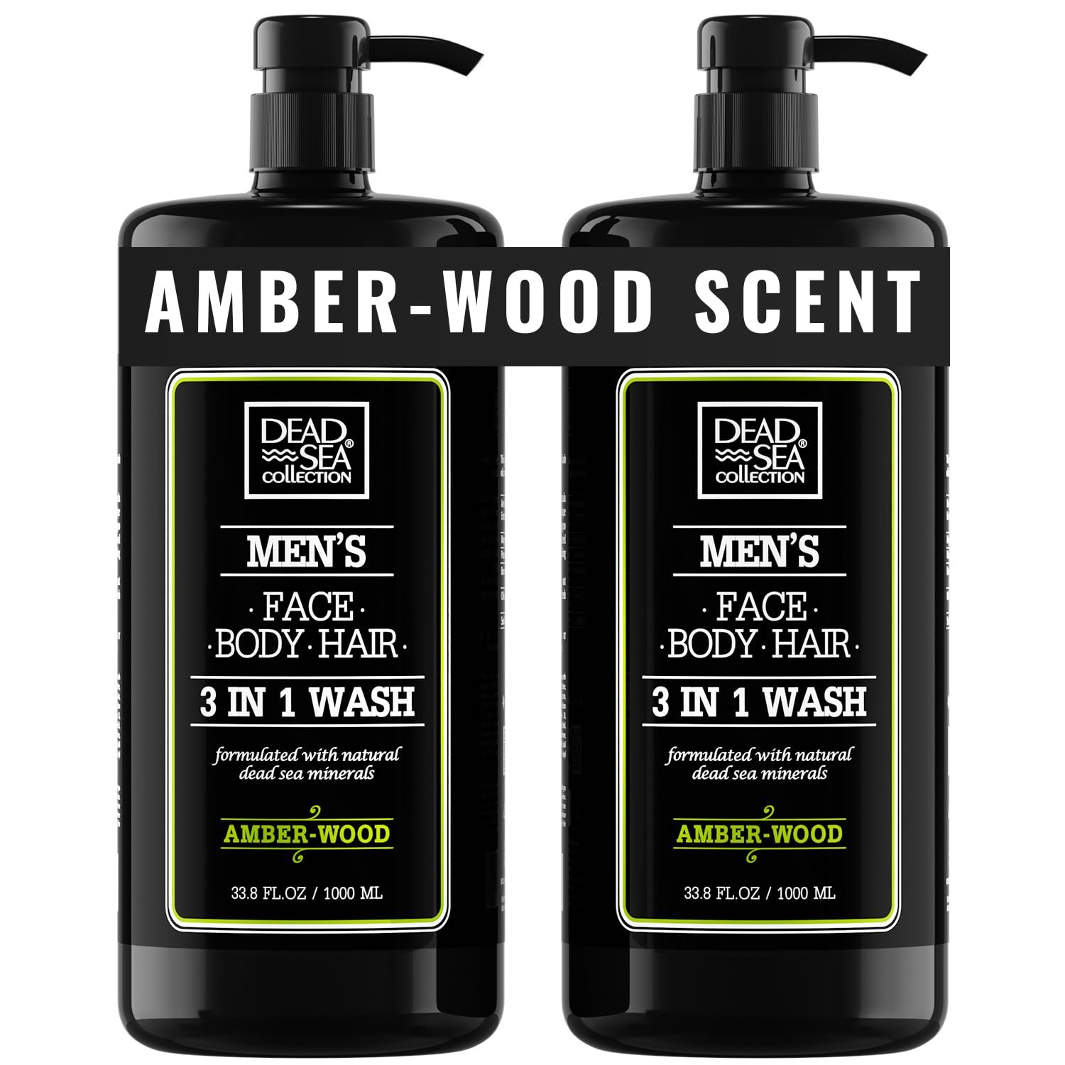 Гель для душу Dead Sea Collection Men's 3 in 1 Amber Wood 2x1000 мл, фото №1