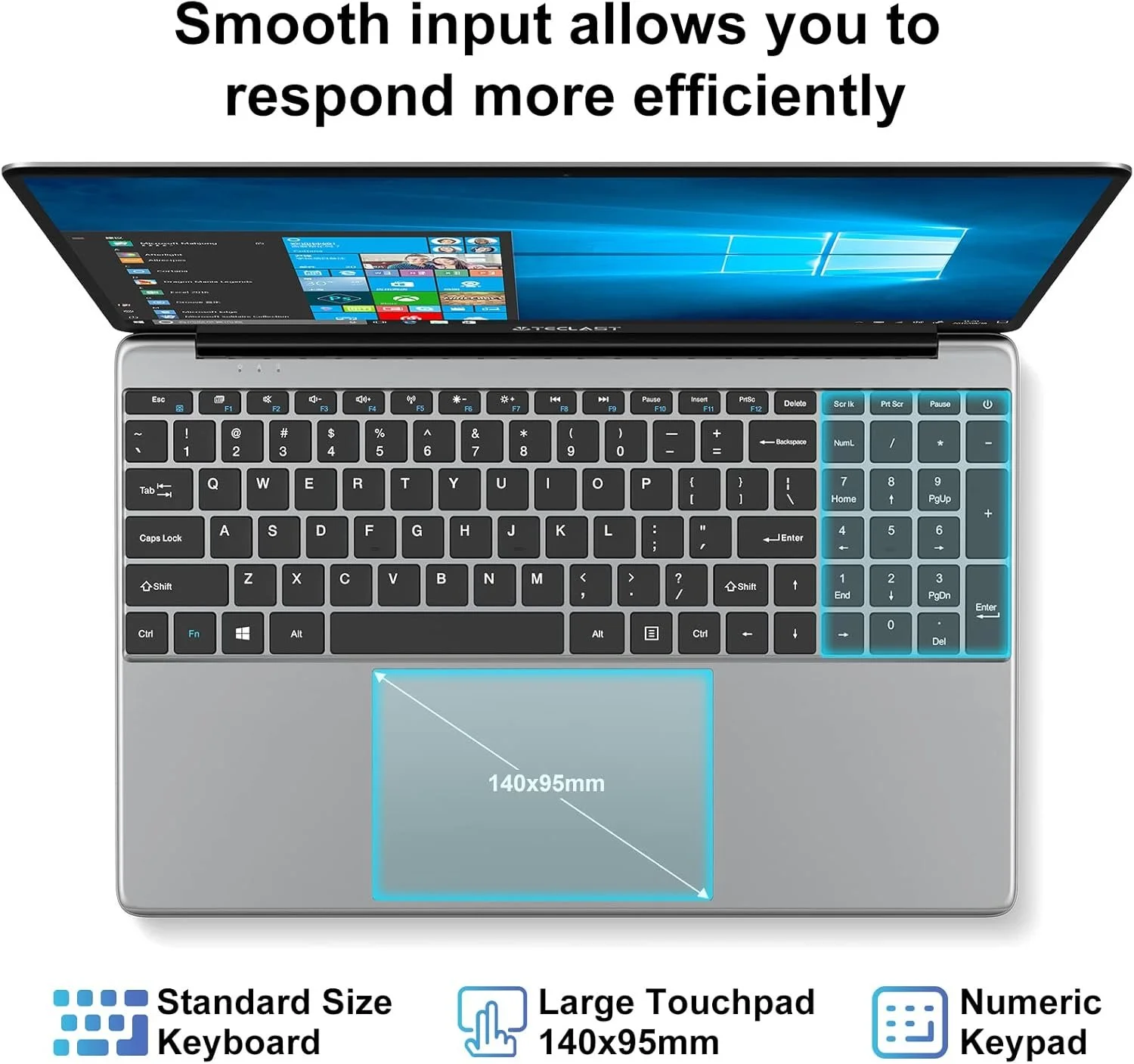 Ноутбук 15.6" Teclast F15 Plus Intel Celeron N4120 RAM 8GB SSD 256GB Win10 (UKR), фото №4