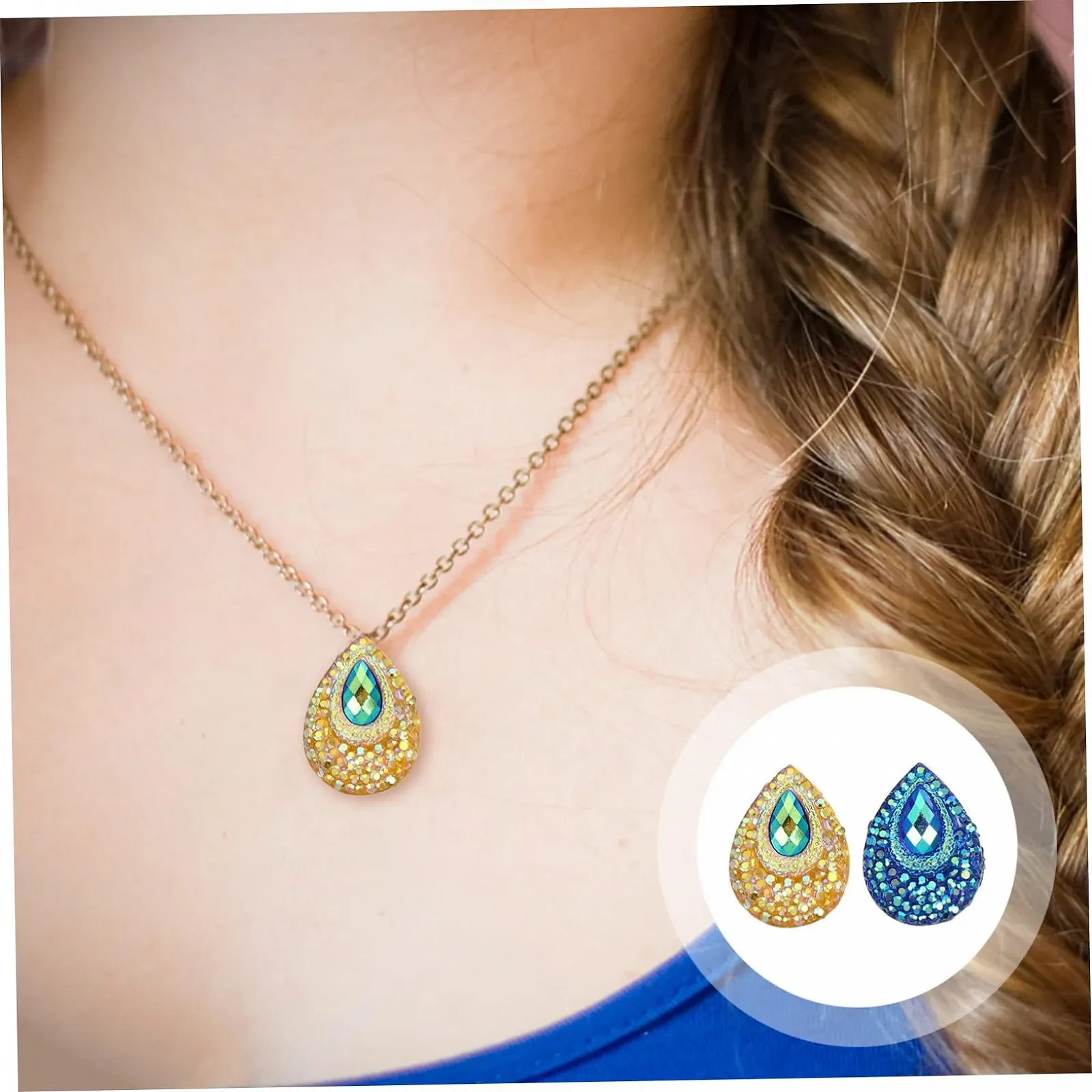 Стразы Капля PLAFOPE Смола 18x13 мм Желтый, Синий, фото №5