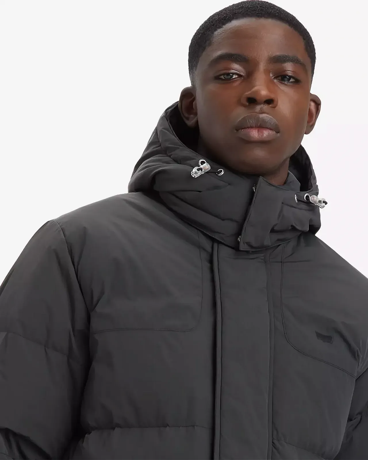 Чоловічий пуховик Levis - Rockridge Mid Puffer Jet Black - S, фото №4