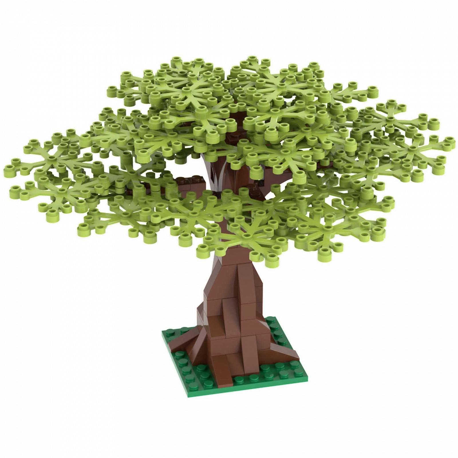 LONESTAR Bricks Building Blocks City Building Kit Дерева 3 x Листя Дерево Світло-зелений, фото №2