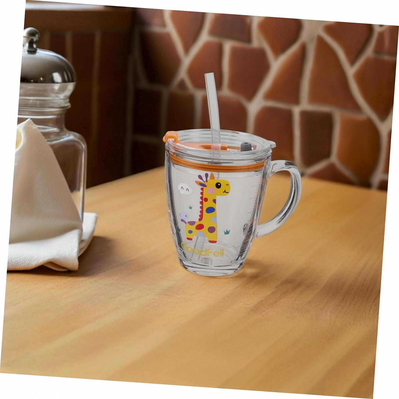 Дитяча склянка Luxshiny з ручкою для молока та соку з кришкою та соломинкою, мультяшний дизайн, термостійка, фото №6 Дитяча склянка Luxshiny з ручкою для молока та соку з кришкою та соломинкою, мультяшний дизайн, термостійка, фото №6