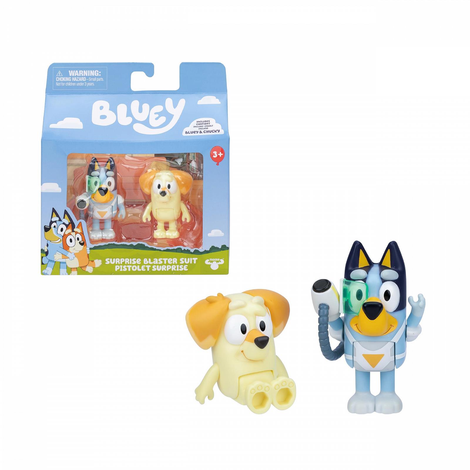 Фігурки Bluey, Набір з 2 сюрприз-бластерів, Рухомі фігурки, Друзі, Готові до пригод, Дитячі серійні ляльки, Ексклюзивна іграшка, фото №1