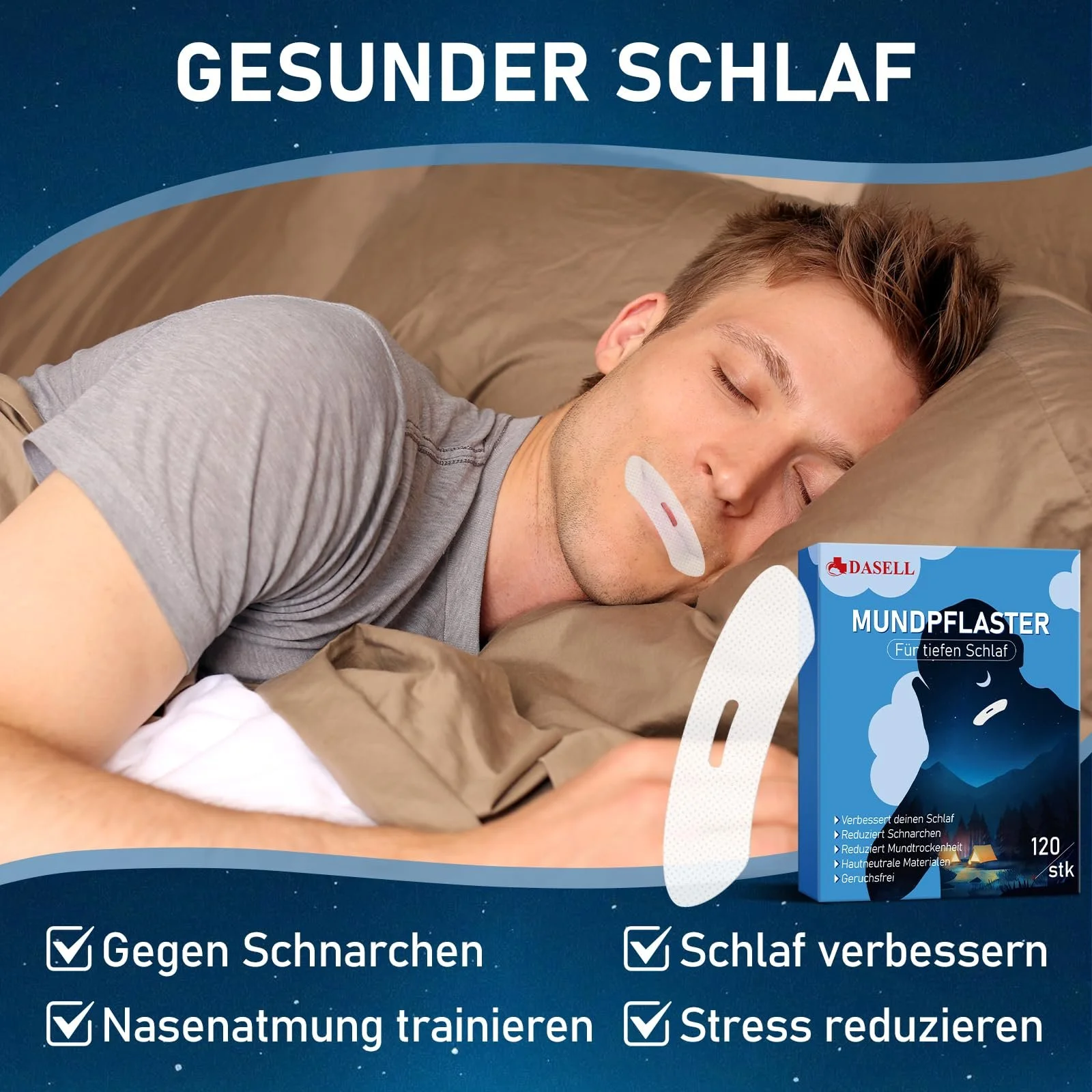 Полоски от храпа для сна, 120 шт. Способствуют дыханию носом, улучшают качество сна., фото №3