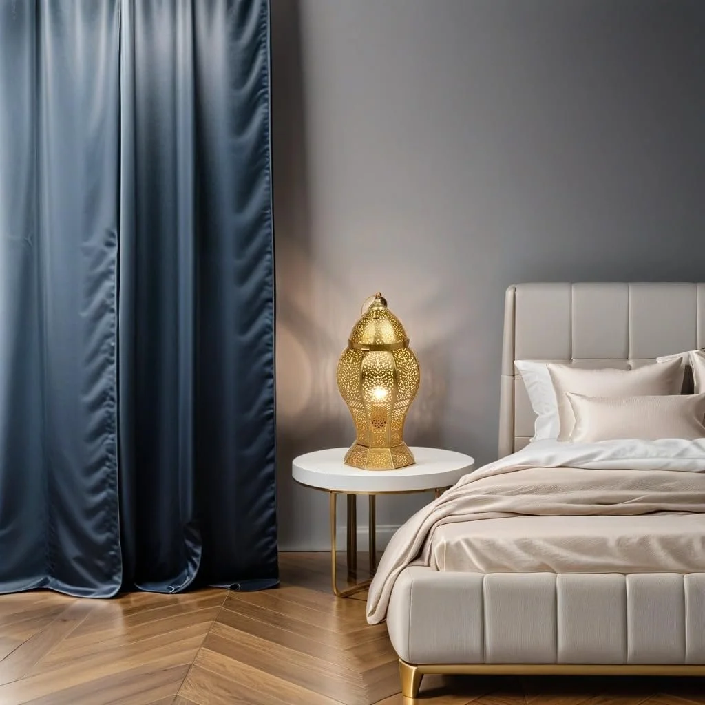 Набір із 2 настільних ламп Marrakech 40 см Металеві E27 Золотисті, фото №7