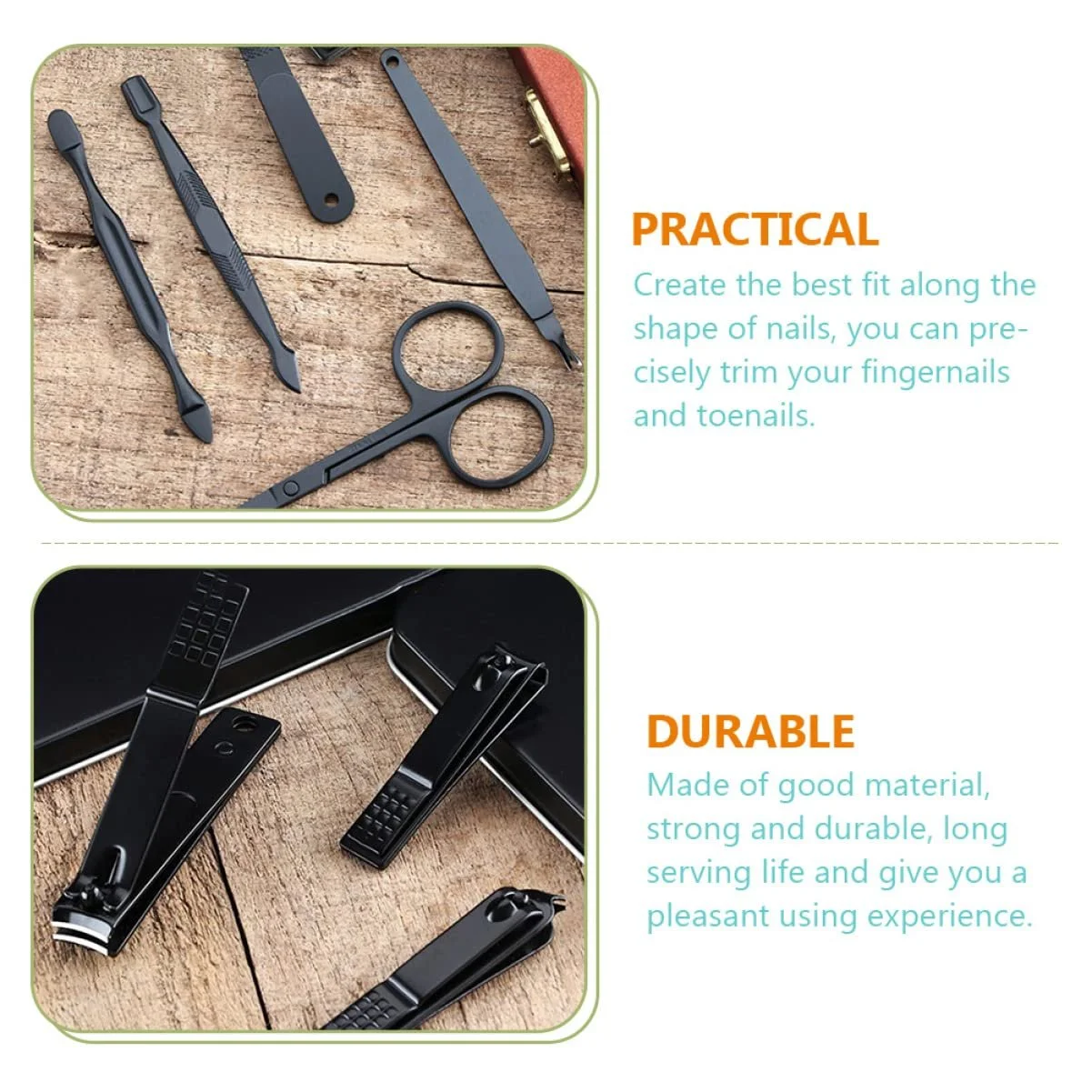 Набор для маникюра CALLARON Кусачки и ножницы для ногтей пальцев рук и ног, включая инструменты для ухода за педикюром, компактные и прочные для путешествий и повседневного использования, фото №3
