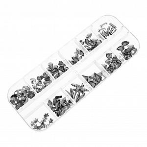 Стрази для нігтів Healeved, чорний дизайн - Фото 1