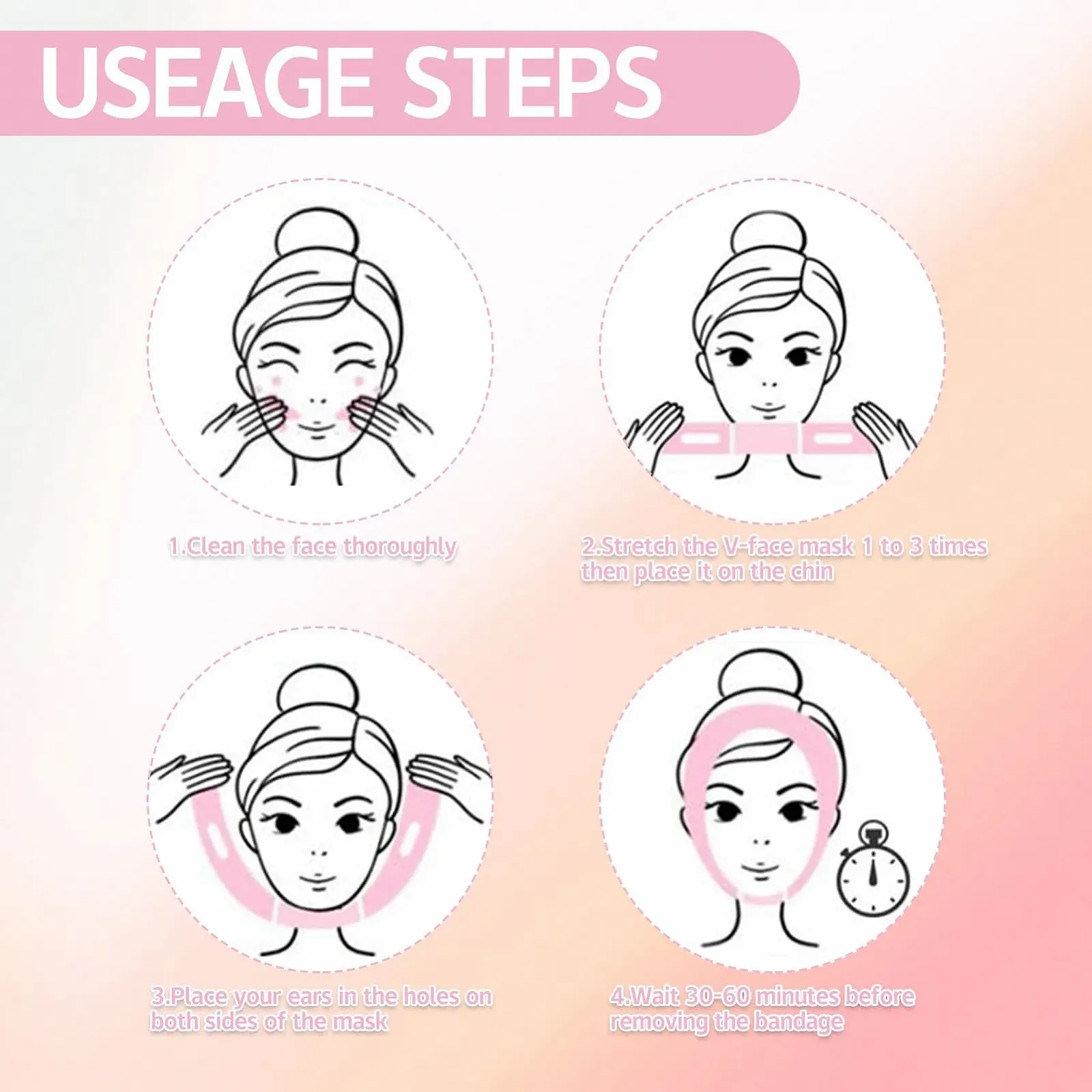 Маска для підтяжки обличчя для зменшення подвійного підборіддя, багаторазова, фото №5