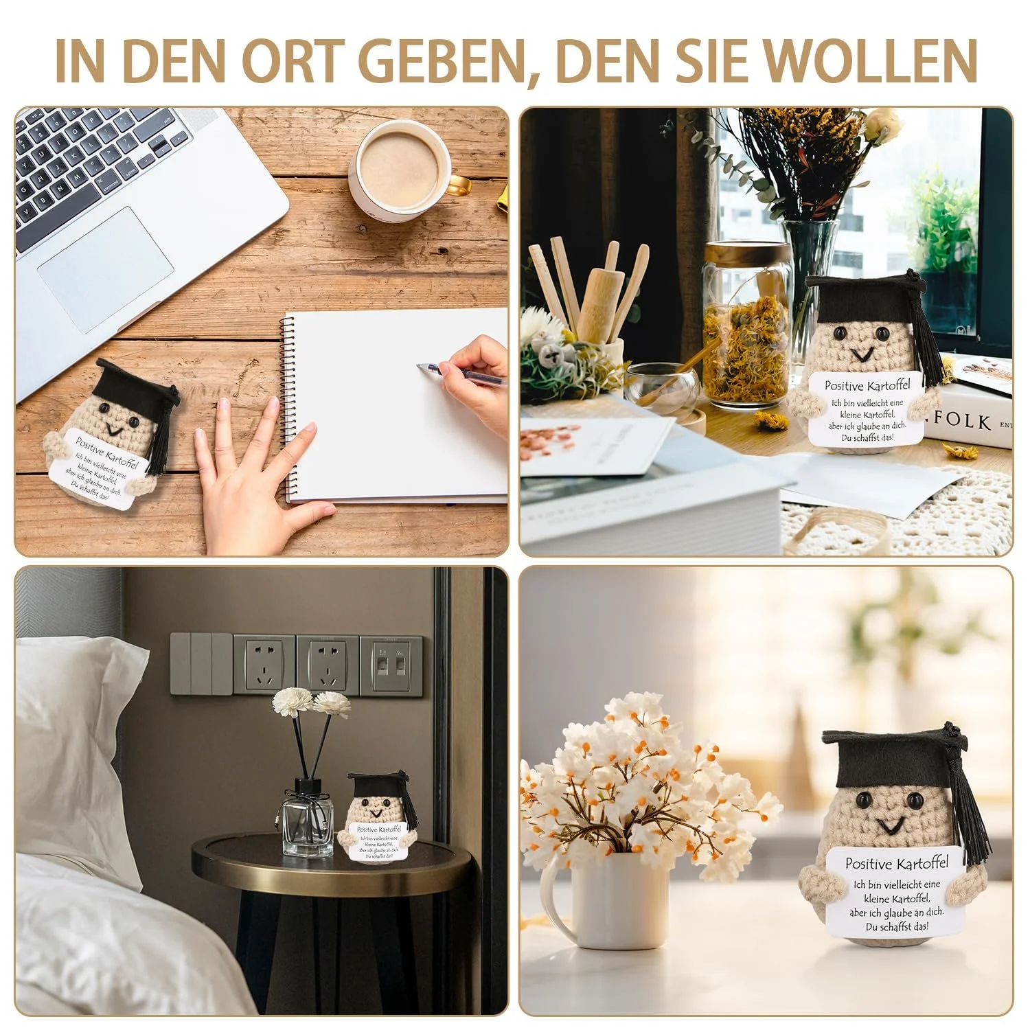 Игрушка PEUTIER Funny Positive Potato с оконечной шапочкой 8.5 см вязаная немецкая креативная вдохновляющая кукла, фото №6 Игрушка PEUTIER Funny Positive Potato с оконечной шапочкой 8.5 см вязаная немецкая креативная вдохновляющая кукла, фото №6