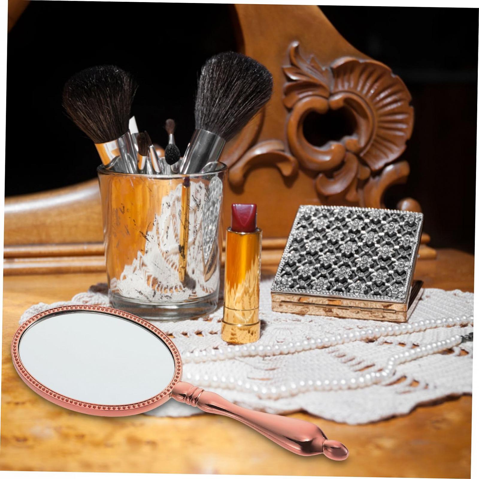 Зеркало ручное Angoily Pack of 4 Portable Makeup, Travel Retro Wallet Tool Rose Gold Gift, фото №2