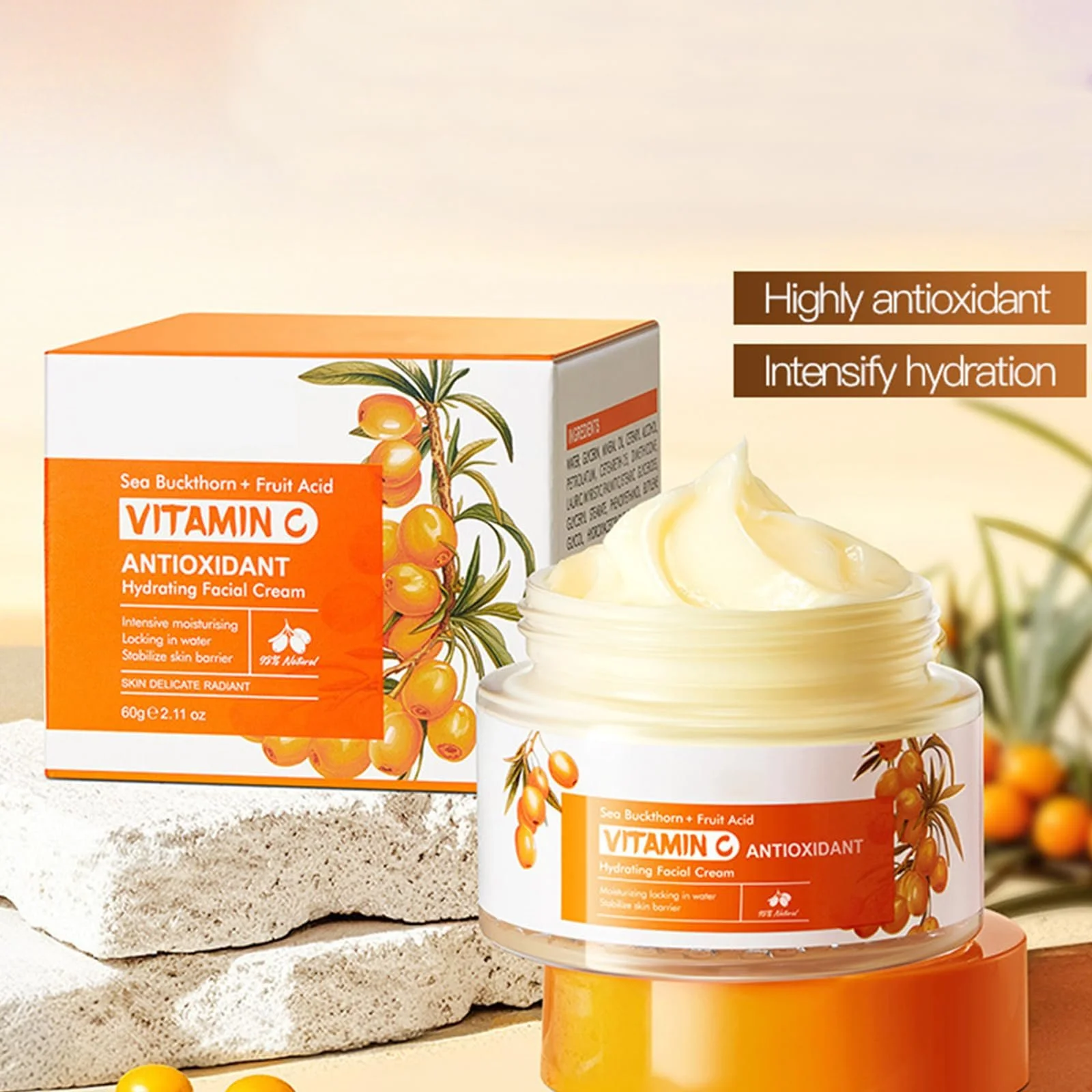 Крем для обличчя Antioxidant Vitamin C зволожуючий денний проти зморшок органічний, фото №3 Крем для обличчя Antioxidant Vitamin C зволожуючий денний проти зморшок органічний, фото №3