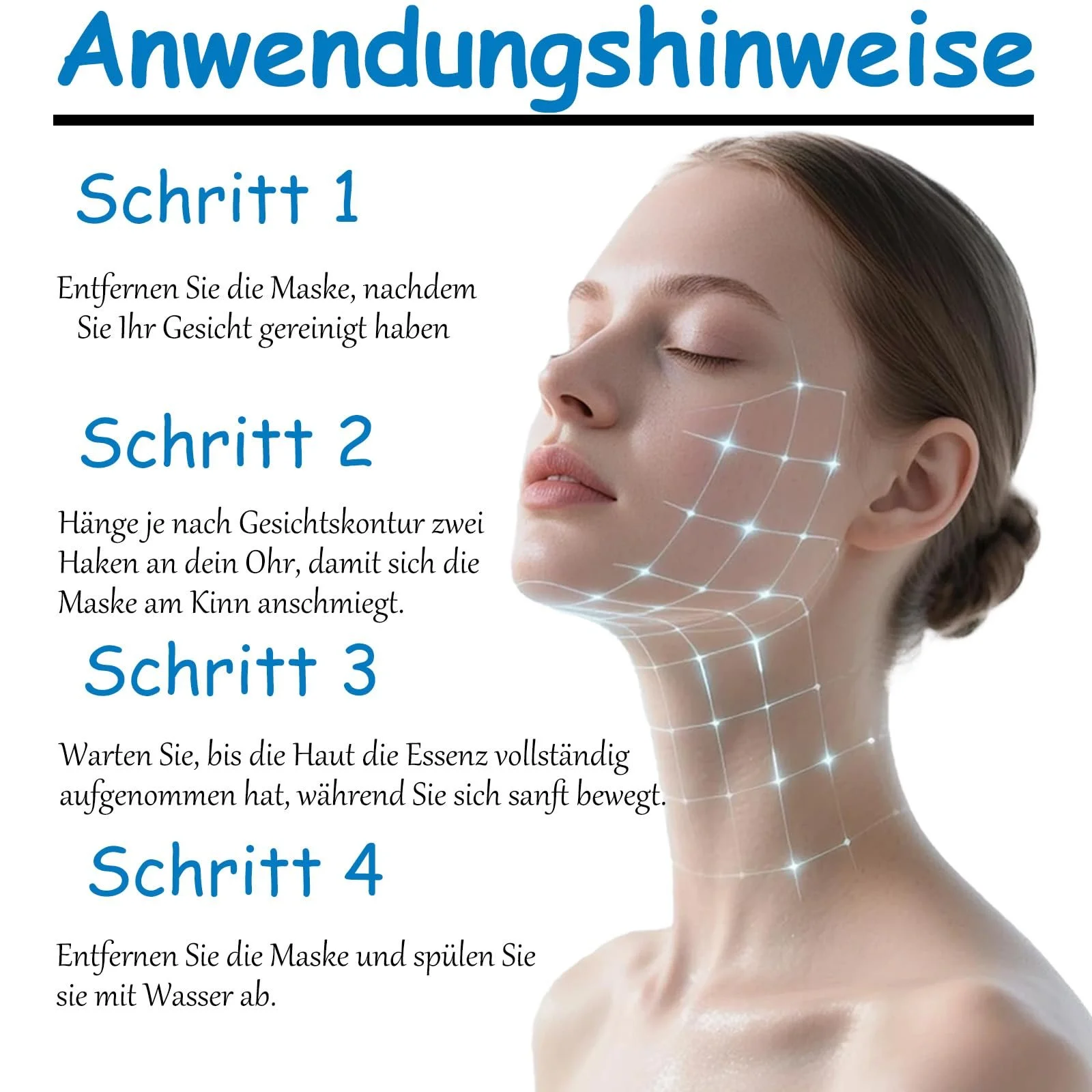 Маска для обличчя Soleneva V-line гіалуронова 6 шт, фото №7